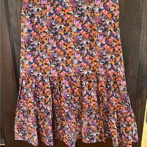 ANTONIO MELANI x Liberty of London Purple Multi Floral Tiered Midi Skirt